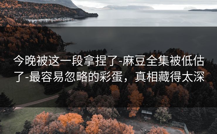 今晚被这一段拿捏了-麻豆全集被低估了-最容易忽略的彩蛋，真相藏得太深