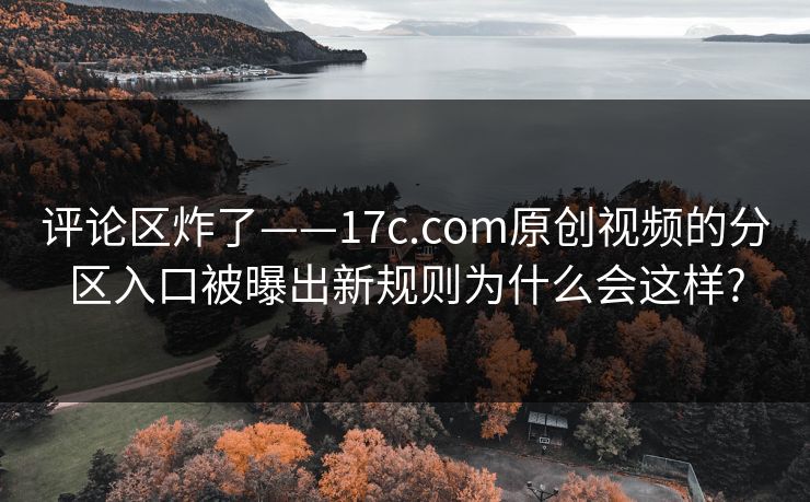 评论区炸了——17c.com原创视频的分区入口被曝出新规则为什么会这样?